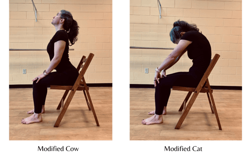 1modified cat cow yoga pose for cancer patients - virginia oncology 