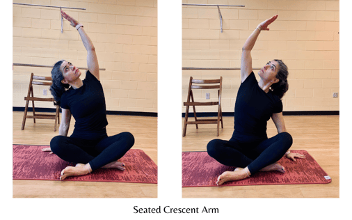 Seated Crescent Arm - yoga poses for cancer patients-1