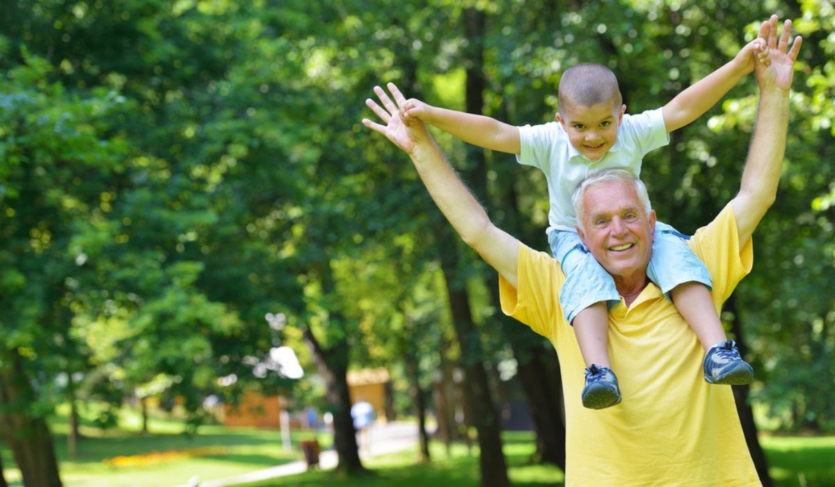 grandfather playing with grandchild - 8 Facts You Probably Didn't Know About Prostate Cancer